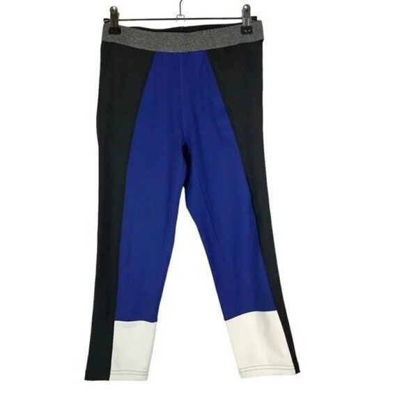 Athleta X Derek Lam 10C Blue & White Colorblock Cropped Athletic Leggings S - Picture 2 of 6